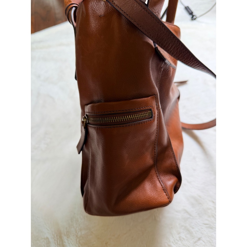 Fossil Emerson Medium Satchel Women Medium Brown Leather Shoulder Strap - Picture 5 of 14